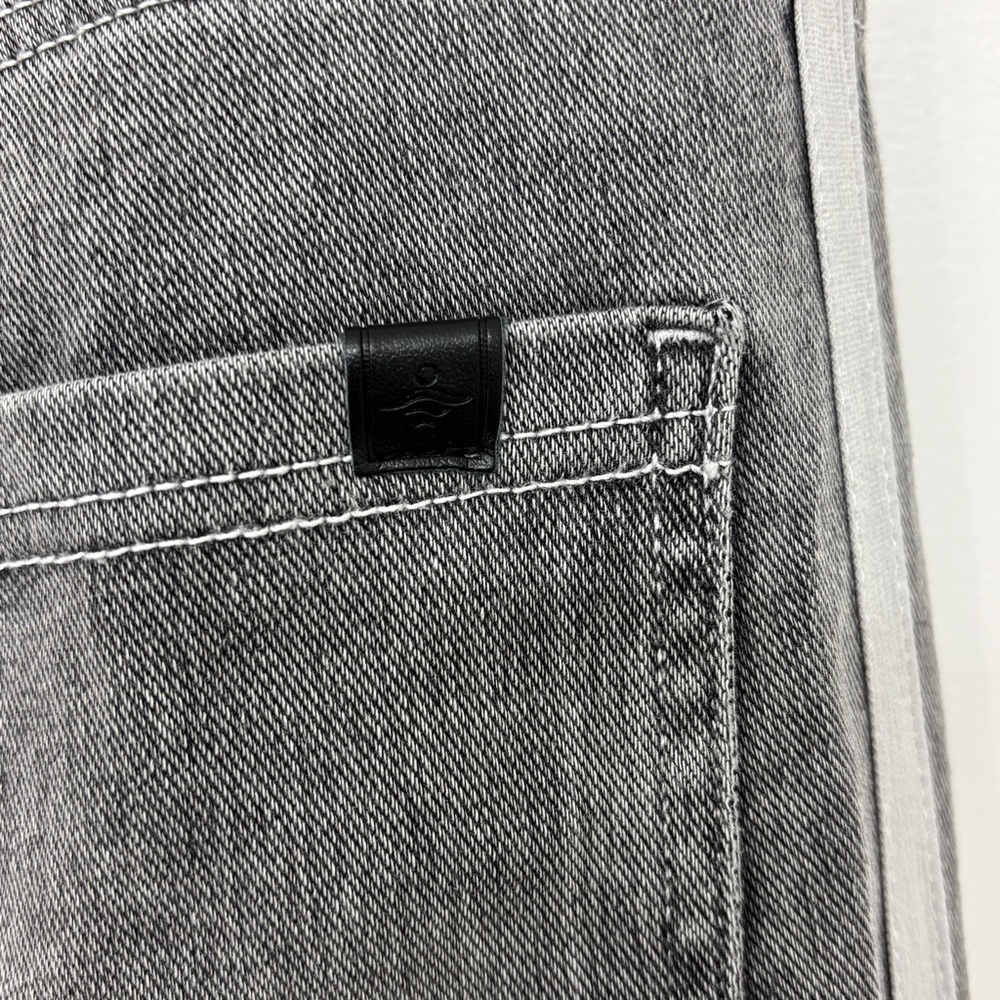 Halara Flex High Waisted Stripe Wide Leg Flowy Washed Jeans Pockets cool gray - Picture 9 of 9